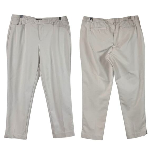 Roz & Ali Dressbarn Ankle Crop Pants Slim Fit Mid Rise Cream Women’s Size 12 - Picture 10 of 11